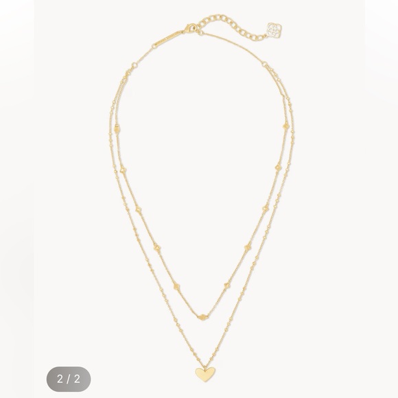 New Kendra Scott Ari Heart Multi Strand Necklace - Picture 4 of 6